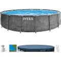 Intex Ø 457 x 122 cm Greywood Prism Frame Kit Piscine Ronde