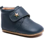 Bisgaard Chaussures en cuir à semelle souple - Marine av. Étoile - - 18 - Chaussons en Cuir