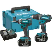 Makita DLX2127MJ Pack Sans-fil 18V Li-ion - Perceuse Visseuse (DDF482) & Visseuse À Percussion (DTD152) - Batterie (2x 4,0 Ah) - MAKPAC