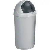 Curver Poubelle 50 L. 39 X 39 X H69 Cm - Argent-anthracite - Roll Bullet -