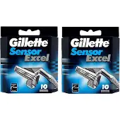 Gillette Paquet de 10 lames de rasoir de remplacement pour hommes Sensor Excel