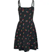 Pussy deluxe Robe mi-longue Rockabilly de - Robe Sweet Cherry - XS - XXL - pour Femme - noir - Taille XS