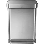 Simplehuman Rectangular Liner Pocket 55 litres Inox