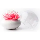 Qualy Boîte à Coton Tiges Lotus Rose