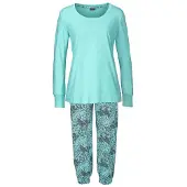 Buffalo Pyjama turquoise / bleu-gris