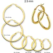 Marie-Celeste Celeste Oorringen Quadratröhre - 20 mm - Gold, (Or jaune)