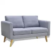 vidaXL Canapé à 2 places tissu gris clair