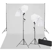 vidaXL Kit de studio avec toile de fond blanche 600x300 cm et lumières