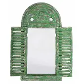 Esschert Design Miroir Louvre Vert Patiné 75 cm