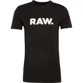 G-Star T-Shirt 'Holorn' noir / blanc