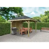 Solid Abri de Jardin Maisonnette Chalet Kiosk Combination 347x347