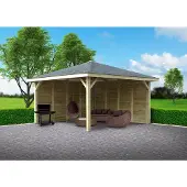 Solid Abri de Jardin Maisonnette Chalet Kiosk Combination 437x437
