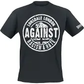 Lonsdale T-Shirt 'Against Racism' noir / blanc