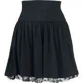 Rotterdamned Jupe courte de - Jupe Agrémentée De Dentelle - XS - 3XL - pour Femme - noir - Taille L