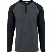 Urban Classics T-shirt manches longues de - Manches Raglan Henley L/S - S - XXL - pour Homme - anthracite/noir - Taille XXL