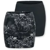 Black premium by emp Jupe courte de - The Double Life - S - 3XL - pour Femme - noir/gris - Taille S