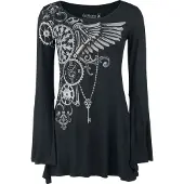 Gothicana by EMP T-shirt manches longues Gothic de - Bat Country - S - 5XL - pour Femme - noir - Taille 5XL