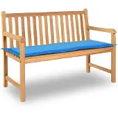 vidaXL Coussin de banc de jardin bleu 100x50x3 cm tissu oxford