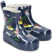 Playshoes Bottes en caoutchouc bleu foncé / marron / jaune / rouge
