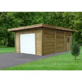 Solid Carport Superia Toit Plat 22,20 M 706x506x253cm Avec Porte Sectionnelle Motorise