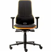 BIMOS Siège de bureau NEON , à contact permanent, modèle de base sans rembourrage, avec roulettes, bande flex orange