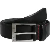 HUGO Ceinture en cuir grainé avec logo en métal argenté