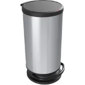 Rotho Poubelle à pédale plastique PASO 30 l argent