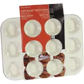 Patisse Ceramic Muffin Pan 12 Cavity, Moule à gâteau, Marron, Blanc