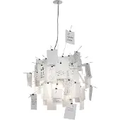 Ingo Maurer Suspension , Zettel'z 6, Blanc, Salon / séjour, Papier / carton