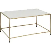 Nordal Table basse intemporelle - marbre blanc / laiton
