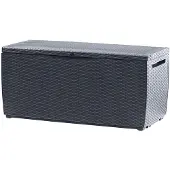 Keter Capri Ratan - Boîte de rangement pour le jardin 305 L - 123 x 53 x 57 cm - anthracite