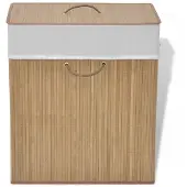 vidaXL Panier à linge rectangulaire Bambou Naturel