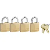 Master Lock Lot de 4 cadenas à clé laiton, l.20 mm