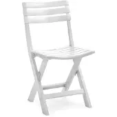 Progarden Chaise pliante Birki blanc entièrement en plastique, pliable