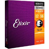 Elixir 11077 NANOWEB LT/MB Acoustic Strings 12-56