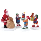 Lemax PRÉPARATION DES CADEAUX - PROCESSION PRÉSENTE, ENSEMBLE DE 4