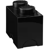 LEGO Brique de rangement noire 2 plots