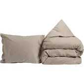 Yumeko - Parure de lit - Flanelle De Coton - 140x220 - Marron