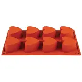 Vogue Moule antiadhésif en silicone Pavoni 8 cœurs