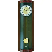 AMS 5087/9 Horloge murale radiofréquence avec pendule en bois couleur cerisier Horloge à pendule