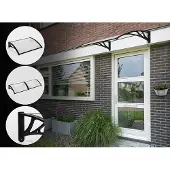 909 Outdoor 909 Store de porte extérieur résistant aux intempéries - Auvent - Polycarbonate UV et aluminium - 100 x 80 cm