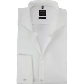 Olymp Chemise Coupe Cintrée Poignets Double Ecru