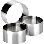 Ibili Ensemble de 3 cercles à pâtisserie -Classic, acier inoxydable, 7-8-10/4,5 cm, argent