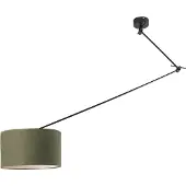 QAZQA Suspension noire avec abat-jour 35 cm vert réglable - Blitz
