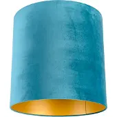 QAZQA Abat-jour en velours bleu 40/40/40 avec intérieur doré