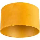 QAZQA Abat-jour en velours jaune 35/35/20 avec intérieur doré