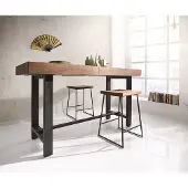 DELIFE Table-bar Blokk 165x60cm acacia marron avec cadre en métal