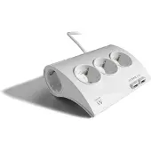 Ewent Multiprise 230 V Blanc 1,5 mètre