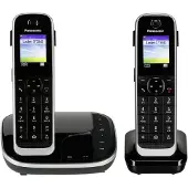 Panasonic KX-TGJ322GB - Téléphone sans fil - système de répondeur avec ID d'appelant - DECT - noir + combiné supplémentaire