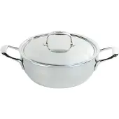 Demeyere Poele a frire en acier Atlantis 24 cm avec couvercle
